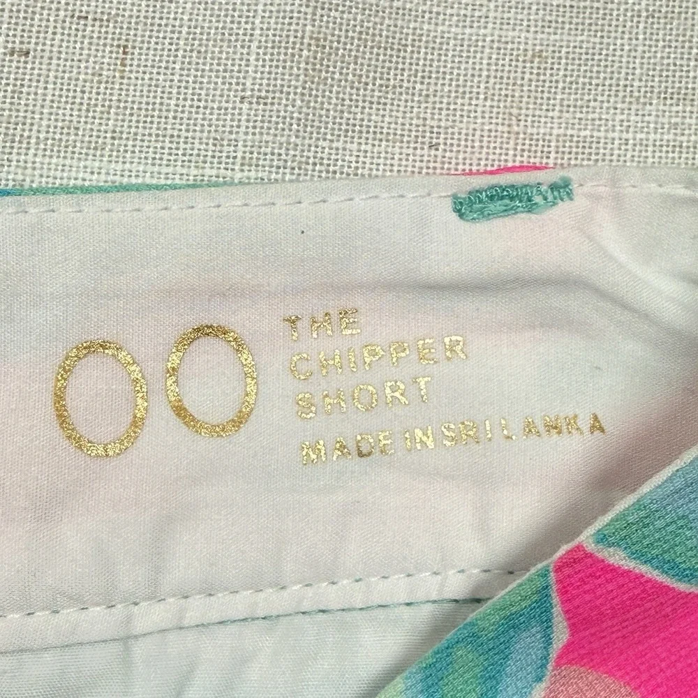 Lilly Pulitzer The Chipper‎ Short Women Size 00 Pink Teal Bermuda Shorts 19987